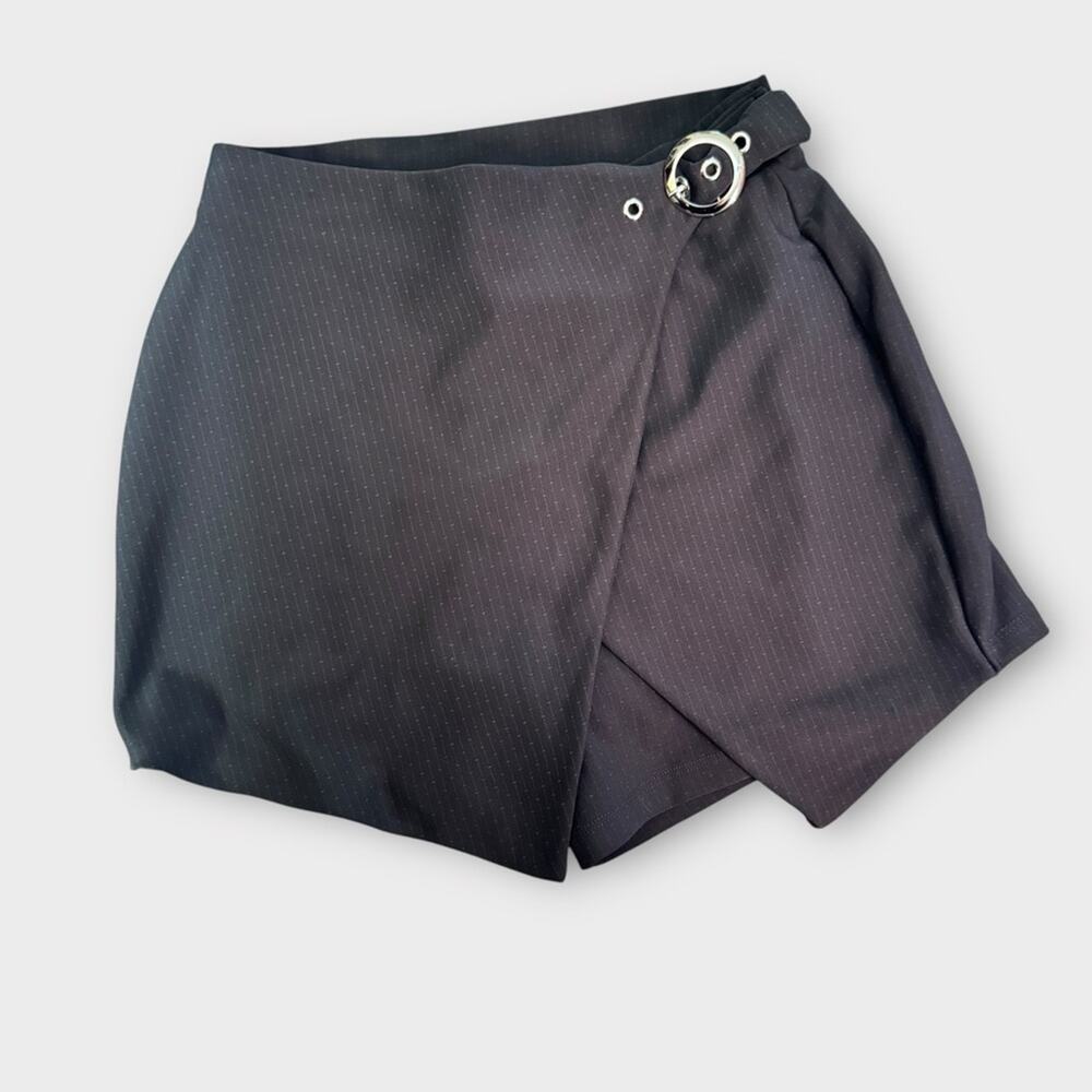 Angel Cult pinstripe faux wrap skort